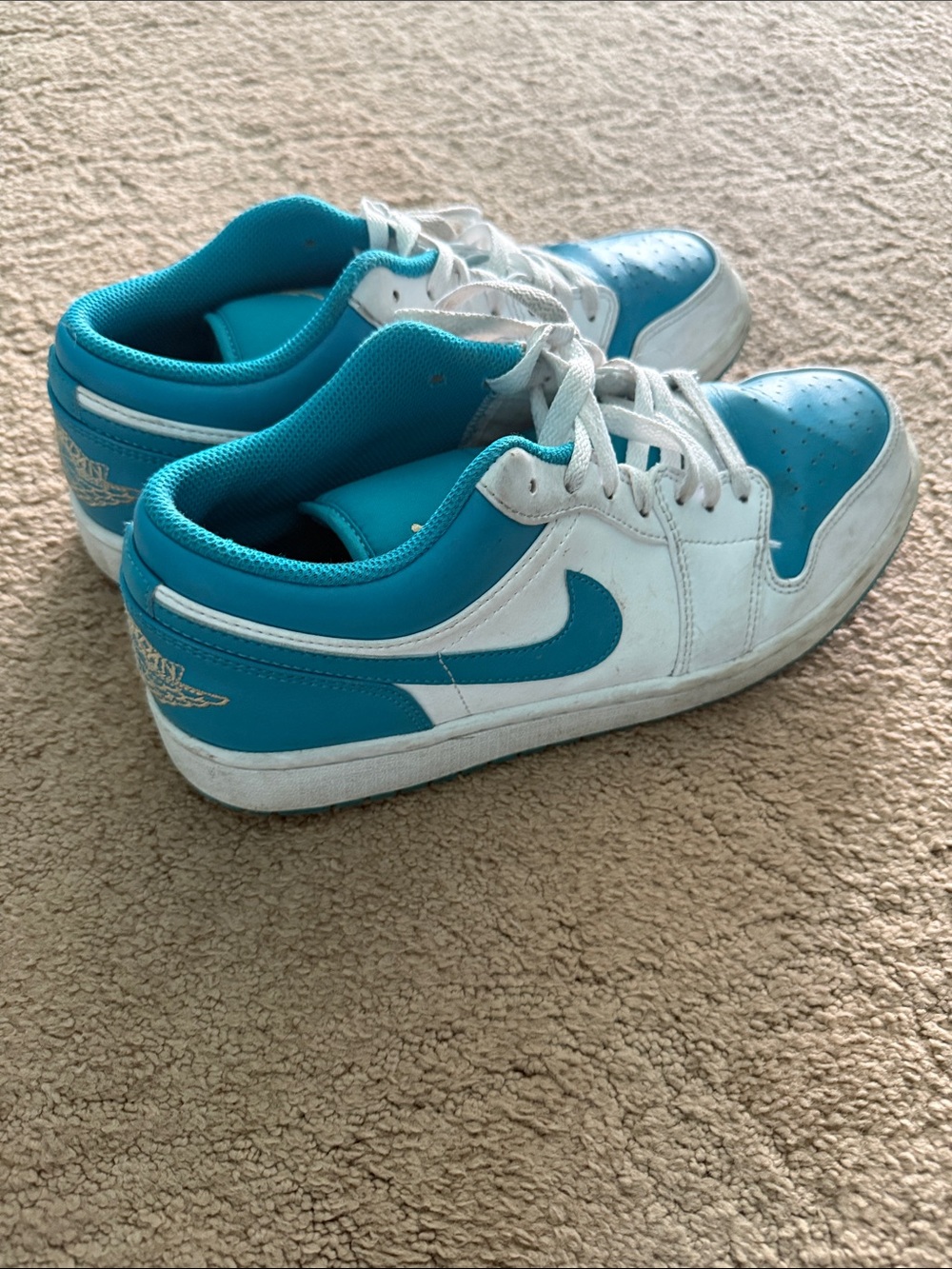 Nike Low-Top Sneakers in White & Teal
